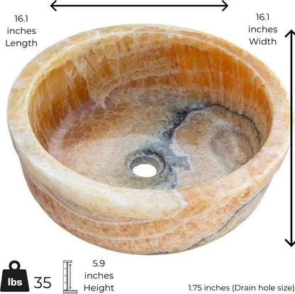 Honey Onyx Marble Sink