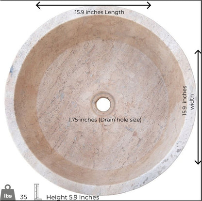 Beige Travertine Sink