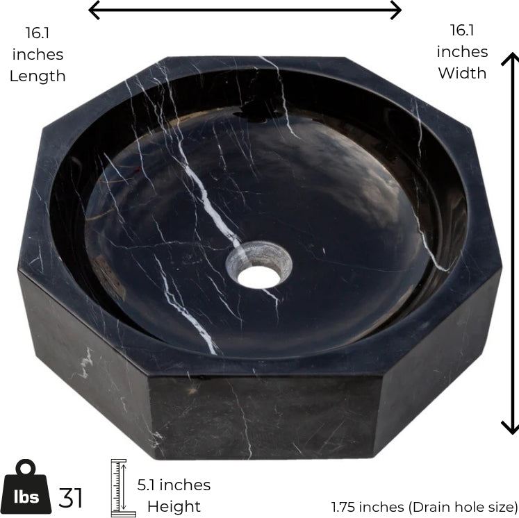 Geometric Black Marble Sink