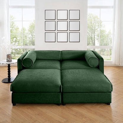Contemporary Elegant Sofa With Storage And Ottoman