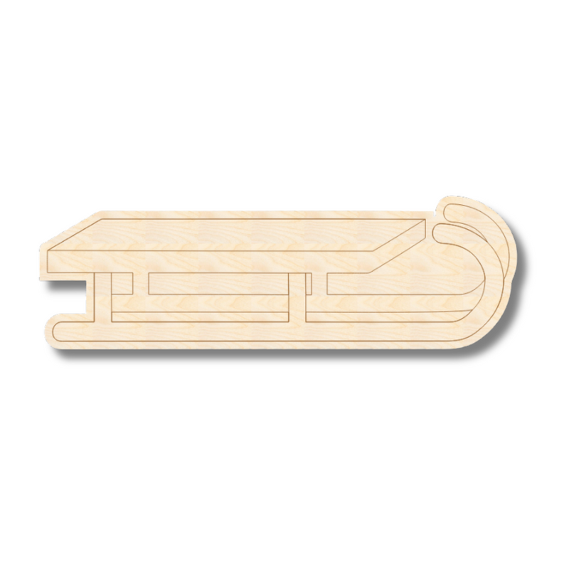 Unfinished Wood Etched Sled Shape | Paint By Line Crafts | up to 30" DIY
