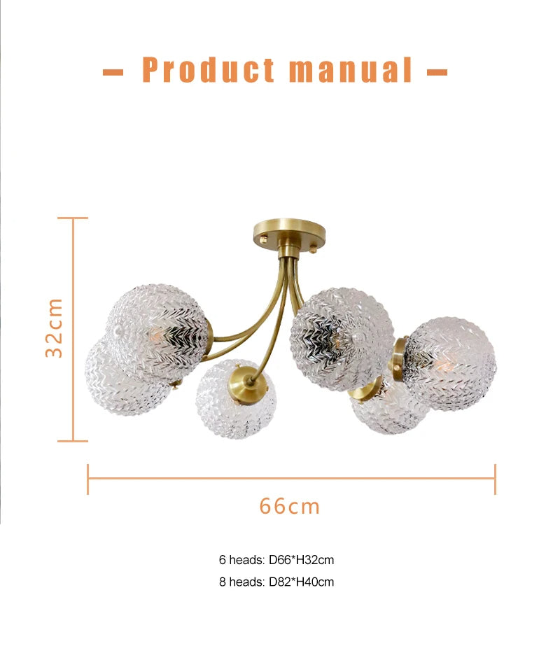 DecorBites™ Glass Ball Ceiling Light: Modern Nordic Living Room Dining Room Bedroom Lamp