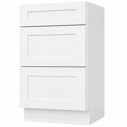 15 Inch White Shaker Vanity Drawer Base