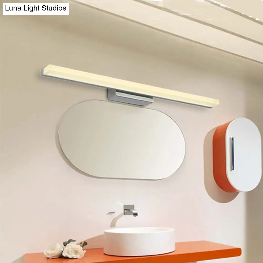 DecorBites™ 16"/31.5"/47" W Acrylic Straight Vanity Lamp - Sleek Chrome LED Wall Mount Light Fixture