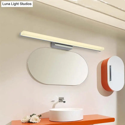 DecorBites™ 16"/31.5"/47" W Acrylic Straight Vanity Lamp - Sleek Chrome LED Wall Mount Light Fixture
