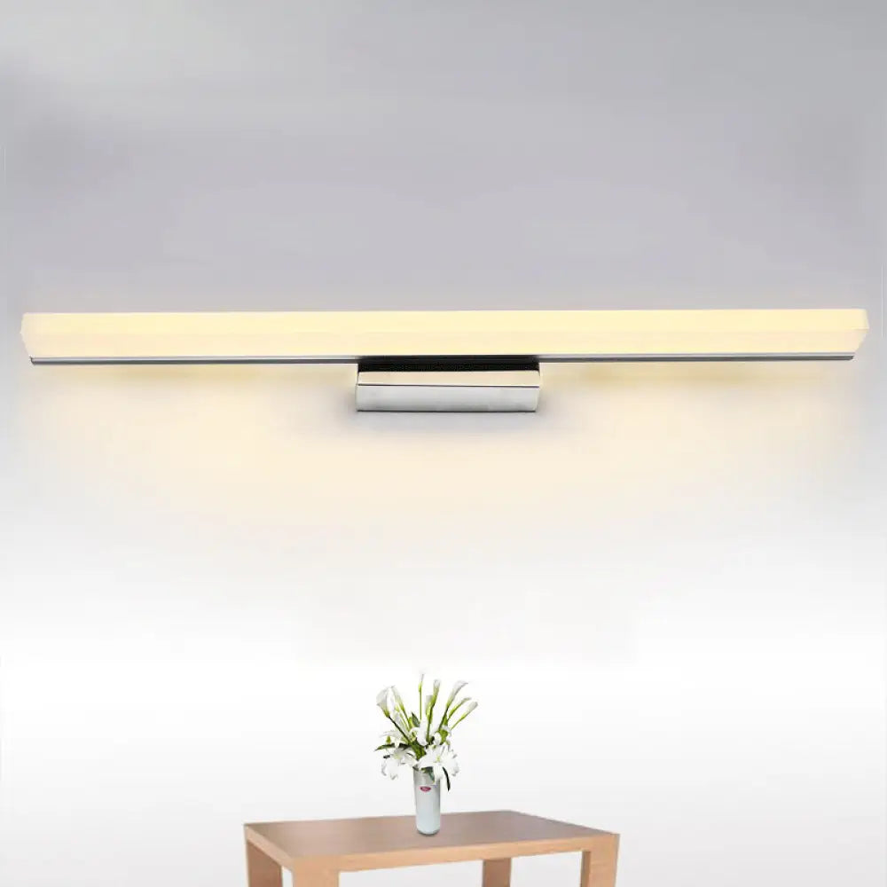 DecorBites™ 16"/31.5"/47" W Acrylic Straight Vanity Lamp - Sleek Chrome LED Wall Mount Light Fixture