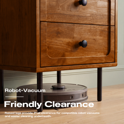 Savana Solid Wood 2-Drawer Nightstand