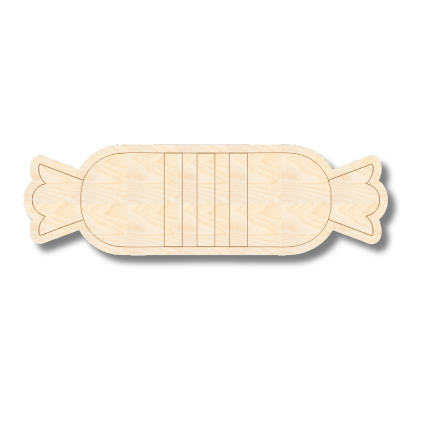 Unfinished Wood Etched Long Candy Shape | Paint By Line Crafts | up to 30" DIY
