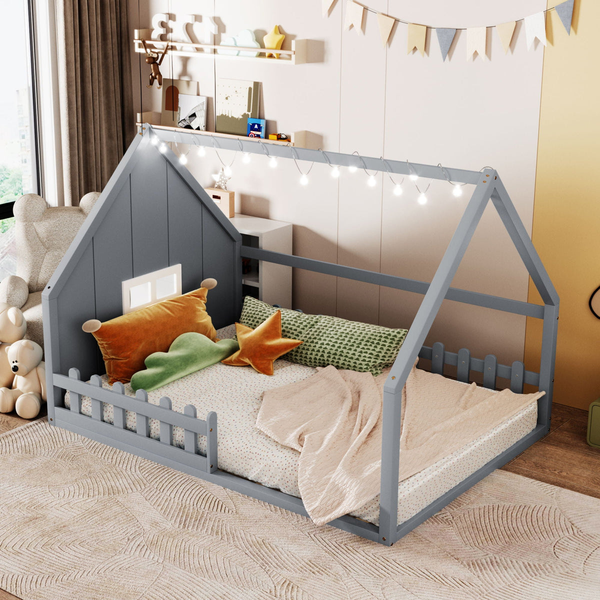 House Bed With Window And Fence