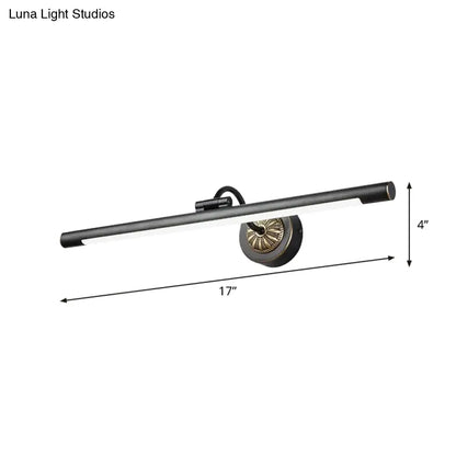 DecorBites™ 17-22" Modish Swing Arm Wall Lamp with LED Black Vanity Mirror Light