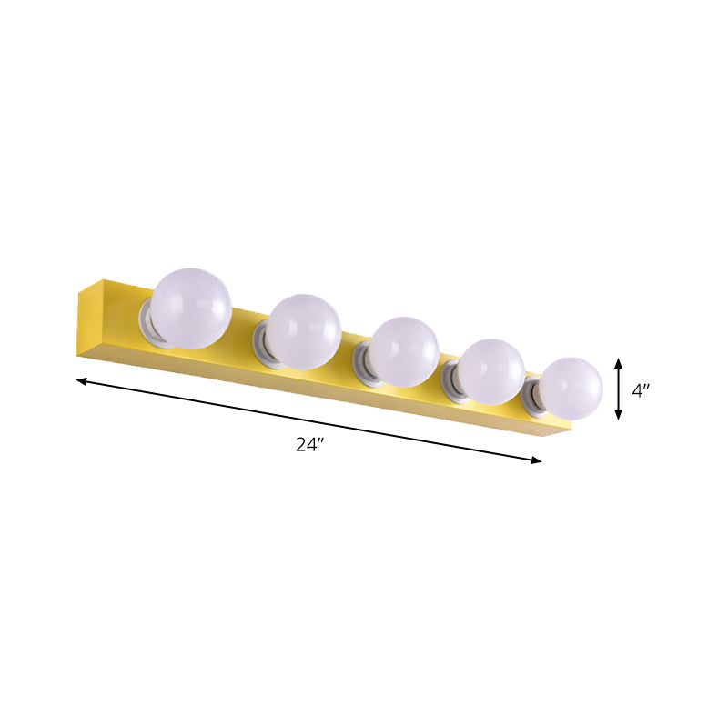 DecorBites™ Macaron Style Metallic Vanity Light Fixture - Pink/Yellow - 3/4 Lights for Bedroom Wall Lighting