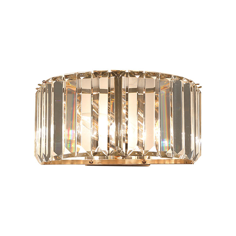 DecorBites™ Gold Faceted Crystal 1-Head Wall Sconce for Modern Bedroom Lighting