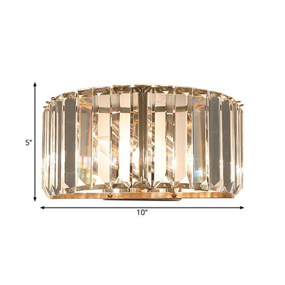 DecorBites™ Gold Faceted Crystal 1-Head Wall Sconce for Modern Bedroom Lighting