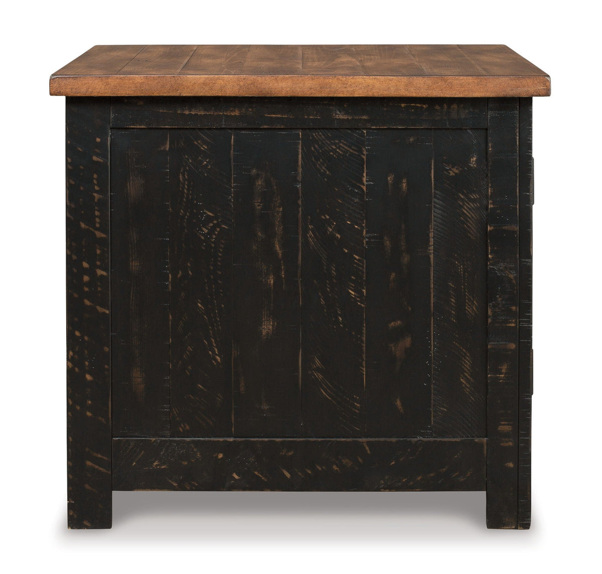 Valebeck - Rectangular End Table - Black / Brown