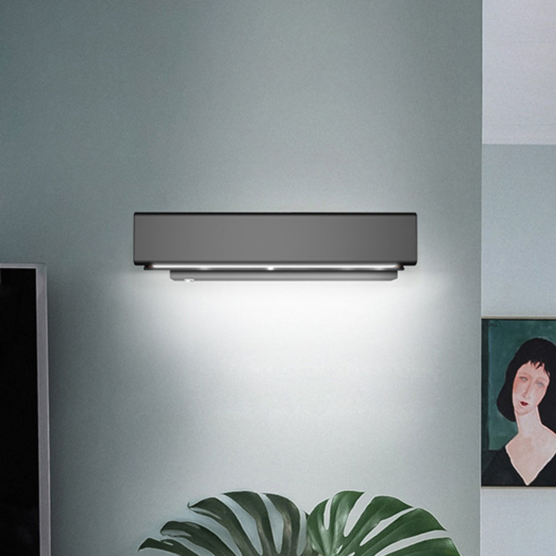 DecorBites™ Rotatable LED Sconce Lamp: Modern Aluminum Wall Mounted Lighting in Warm/White Light - Black/White-Wood Finish