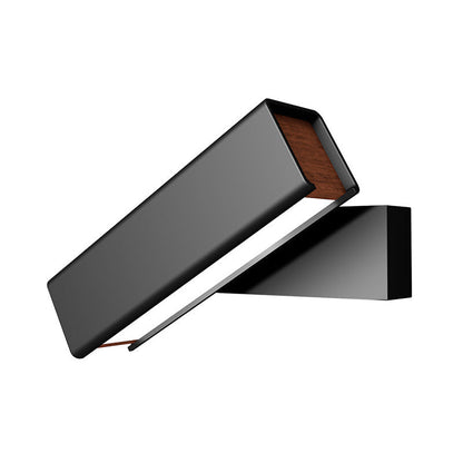 DecorBites™ Rotatable LED Sconce Lamp: Modern Aluminum Wall Mounted Lighting in Warm/White Light - Black/White-Wood Finish