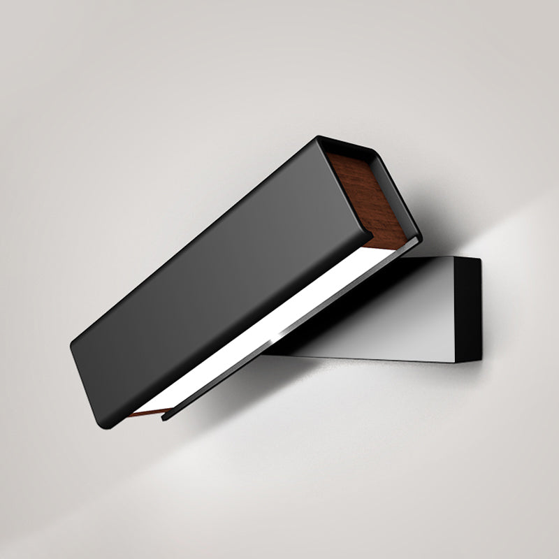 DecorBites™ Rotatable LED Sconce Lamp: Modern Aluminum Wall Mounted Lighting in Warm/White Light - Black/White-Wood Finish