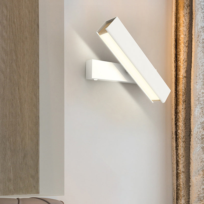 DecorBites™ Rotatable LED Sconce Lamp: Modern Aluminum Wall Mounted Lighting in Warm/White Light - Black/White-Wood Finish