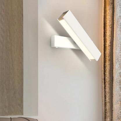 DecorBites™ Rotatable LED Sconce Lamp: Modern Aluminum Wall Mounted Lighting in Warm/White Light - Black/White-Wood Finish