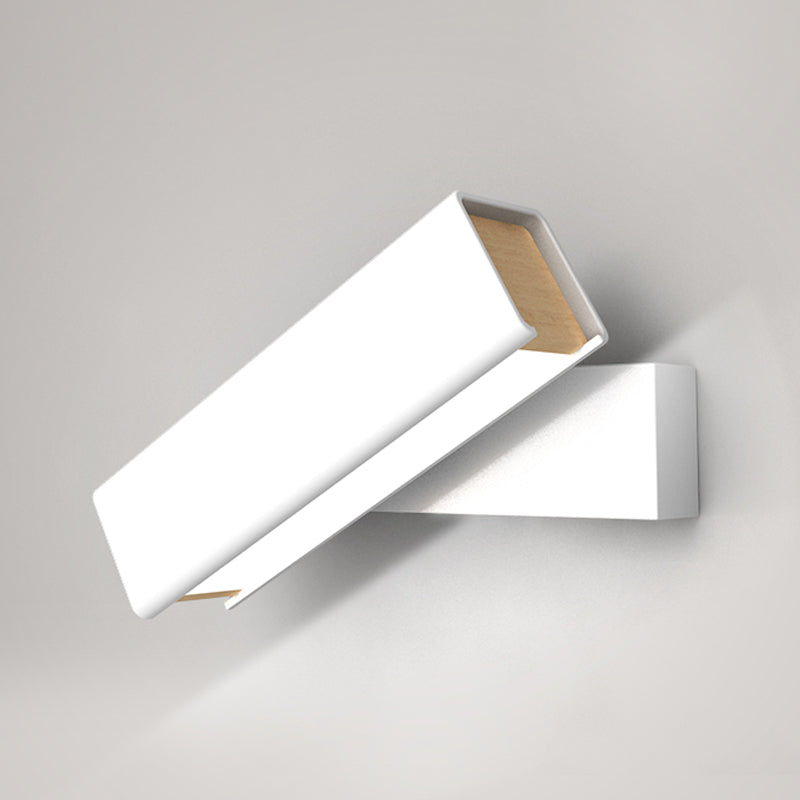 DecorBites™ Rotatable LED Sconce Lamp: Modern Aluminum Wall Mounted Lighting in Warm/White Light - Black/White-Wood Finish