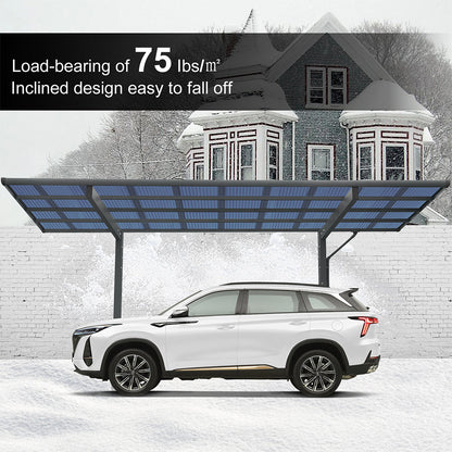 [10X17FT] Alora Extra Large Heavy-Duty Outdoor Aluminum Single Side Carport With Galvanized Metal Roof (SAK31279)