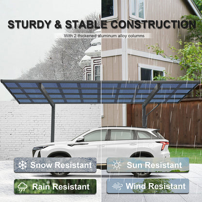 [10X17FT] Alora Extra Large Heavy-Duty Outdoor Aluminum Single Side Carport With Galvanized Metal Roof (SAK31279)