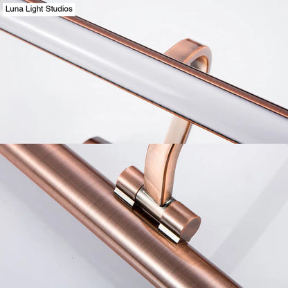DecorBites™ 18"/22" LED Bathroom Vanity Sconce Light with Linear Metal Shade in Warm/White Lighting - Copper Wall Fixture