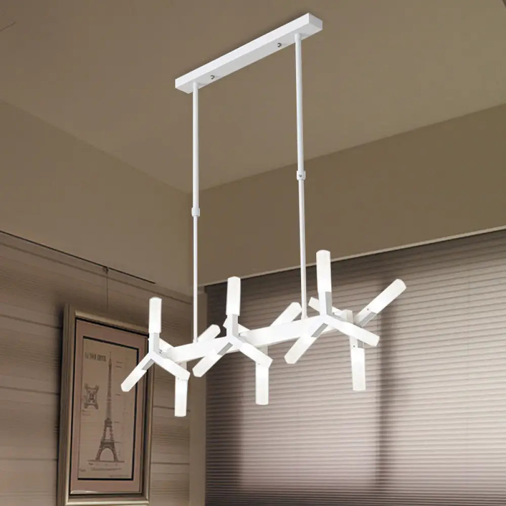 DecorBites™ 18/24-Light Linear Acrylic Shade Ceiling Pendant for Dining Room - Black/White/Gold, Ideal Over Island