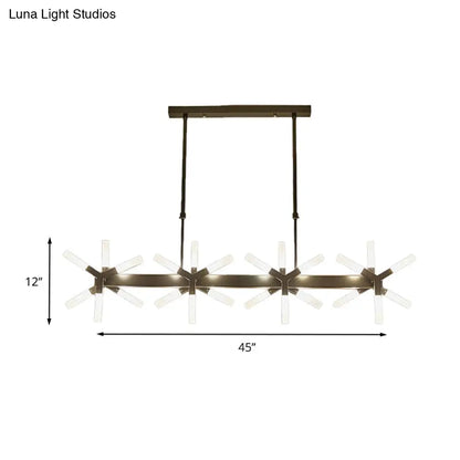 DecorBites™ 18/24-Light Linear Acrylic Shade Ceiling Pendant for Dining Room - Black/White/Gold, Ideal Over Island