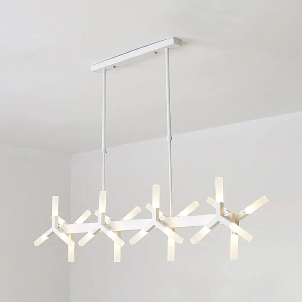 DecorBites™ 18/24-Light Linear Acrylic Shade Ceiling Pendant for Dining Room - Black/White/Gold, Ideal Over Island