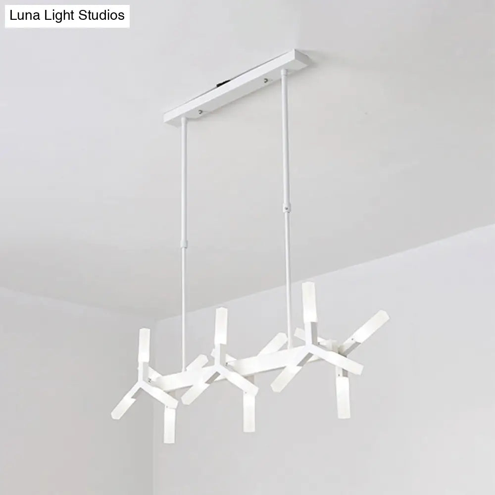 DecorBites™ 18/24-Light Linear Acrylic Shade Ceiling Pendant for Dining Room - Black/White/Gold, Ideal Over Island