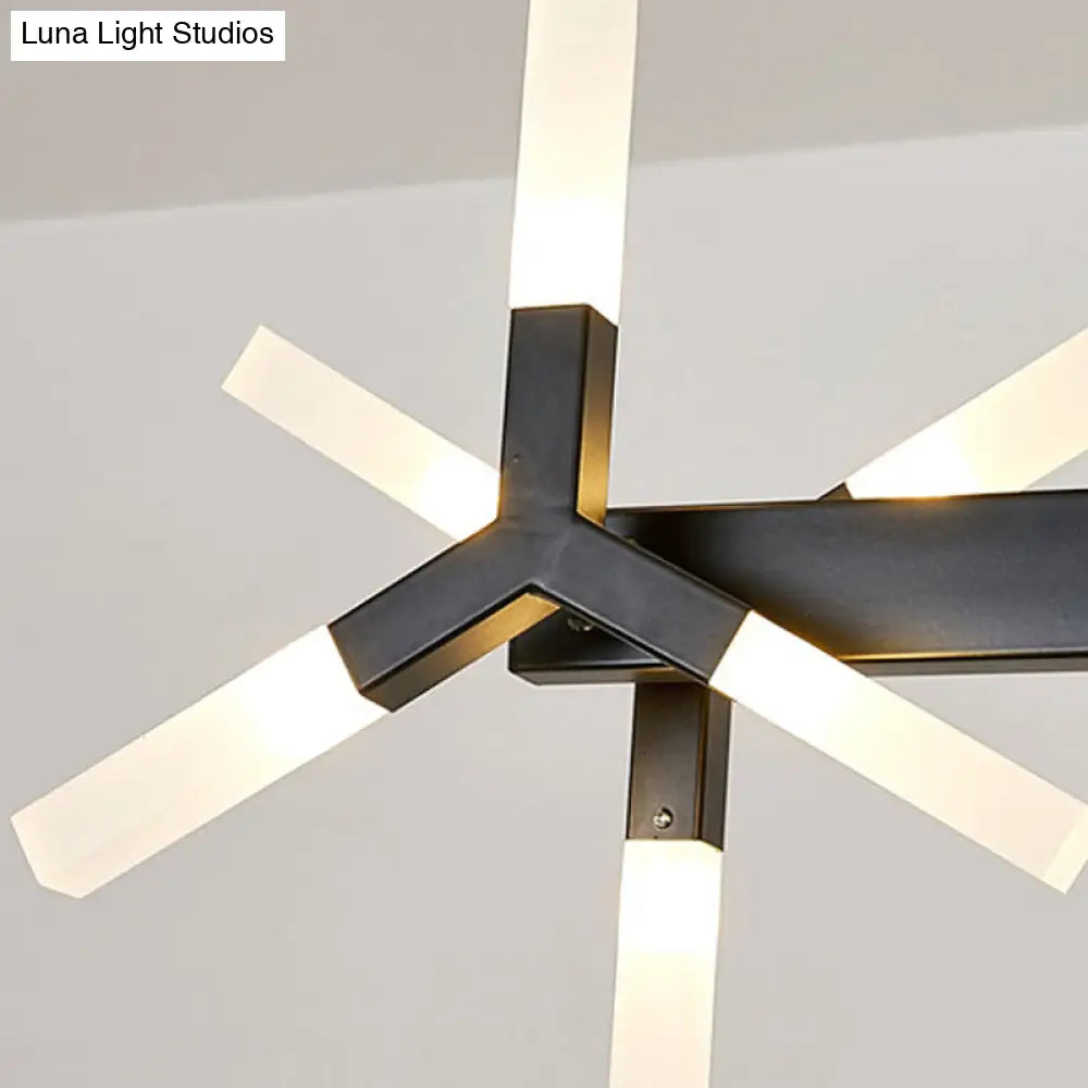 DecorBites™ 18/24-Light Linear Acrylic Shade Ceiling Pendant for Dining Room - Black/White/Gold, Ideal Over Island
