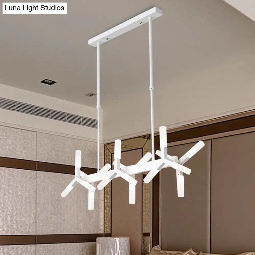 DecorBites™ 18/24-Light Linear Acrylic Shade Ceiling Pendant for Dining Room - Black/White/Gold, Ideal Over Island
