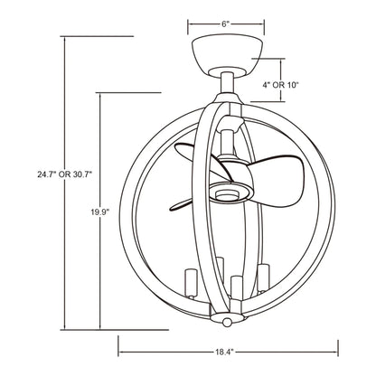 18" Cairns DC Motor Modern Downrod Mount Reversible Ceiling Fan with Lighting and Remote Control