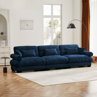 Modern Oversize Sofa With Cloud Like Comfort, Featuring Waist And Throw Pillows