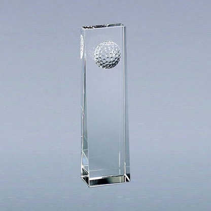 Optic Crystal Golf Ball Obelisk, 8.75"
