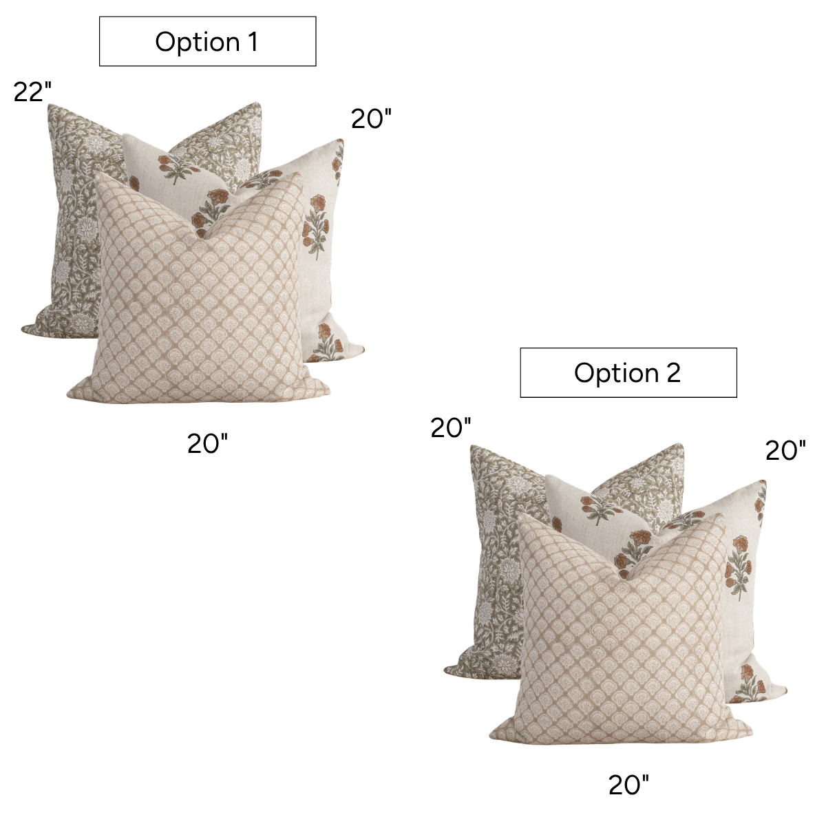 Needham Pillow Combination | Set of Three Pillow Covers