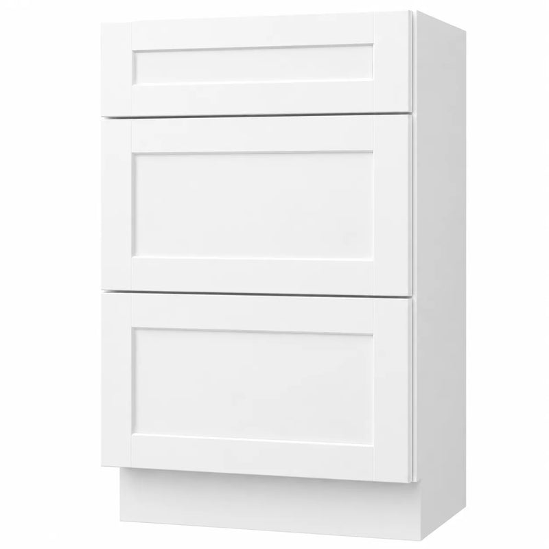 18 Inch White Shaker Vanity Drawer Base