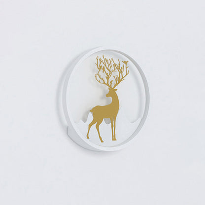 DecorBites™ Nordic Metallic Black/White-Gold LED Circle Wall Sconce Light: Warm/White Glow for Bedroom