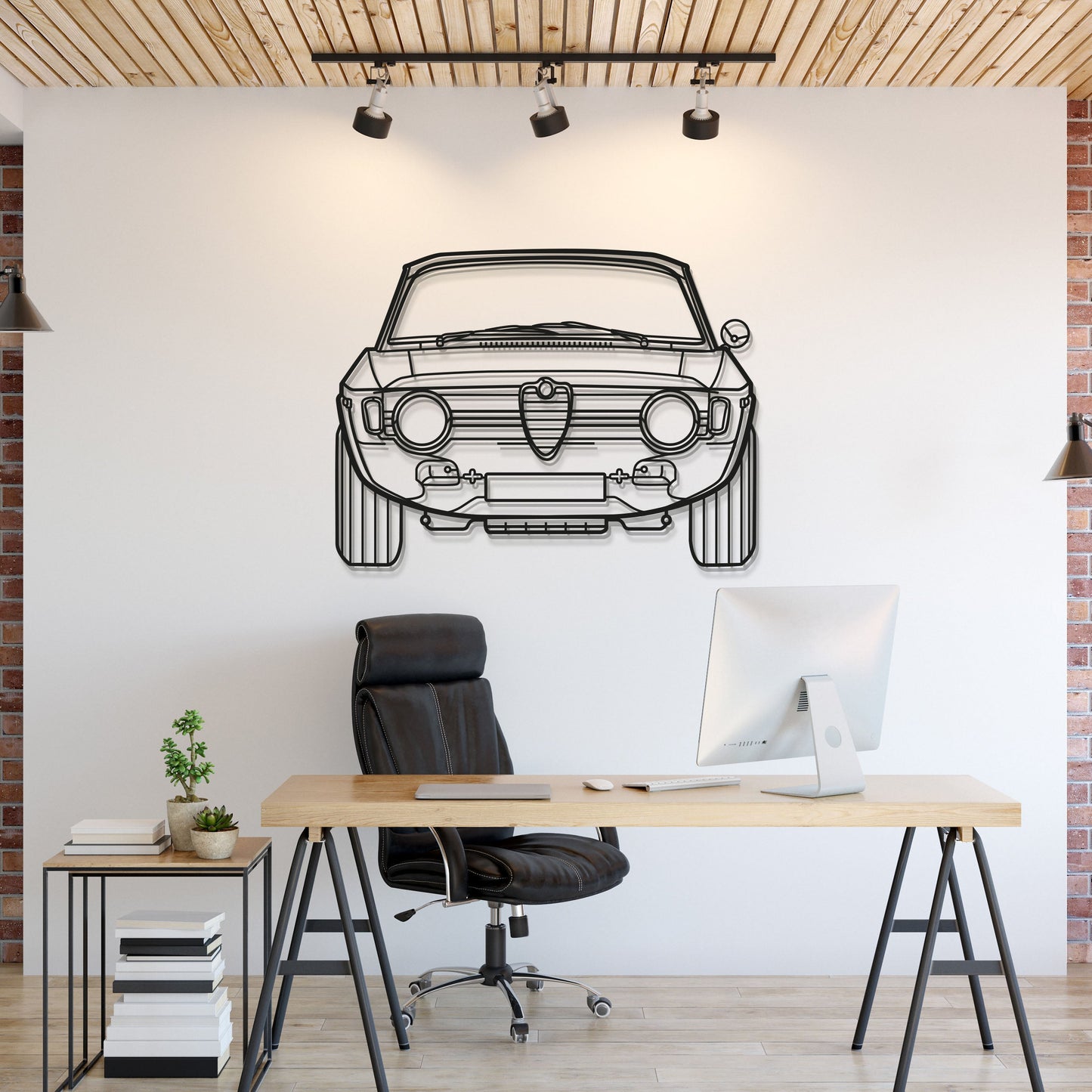 1967 Giulia Front View Metal Car Wall Art - MT0092