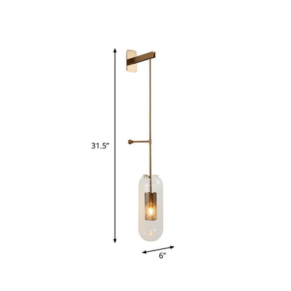 DecorBites™ Gold Metal Wall Lamp with Postmodern Design and 1 Light for Living Rooms