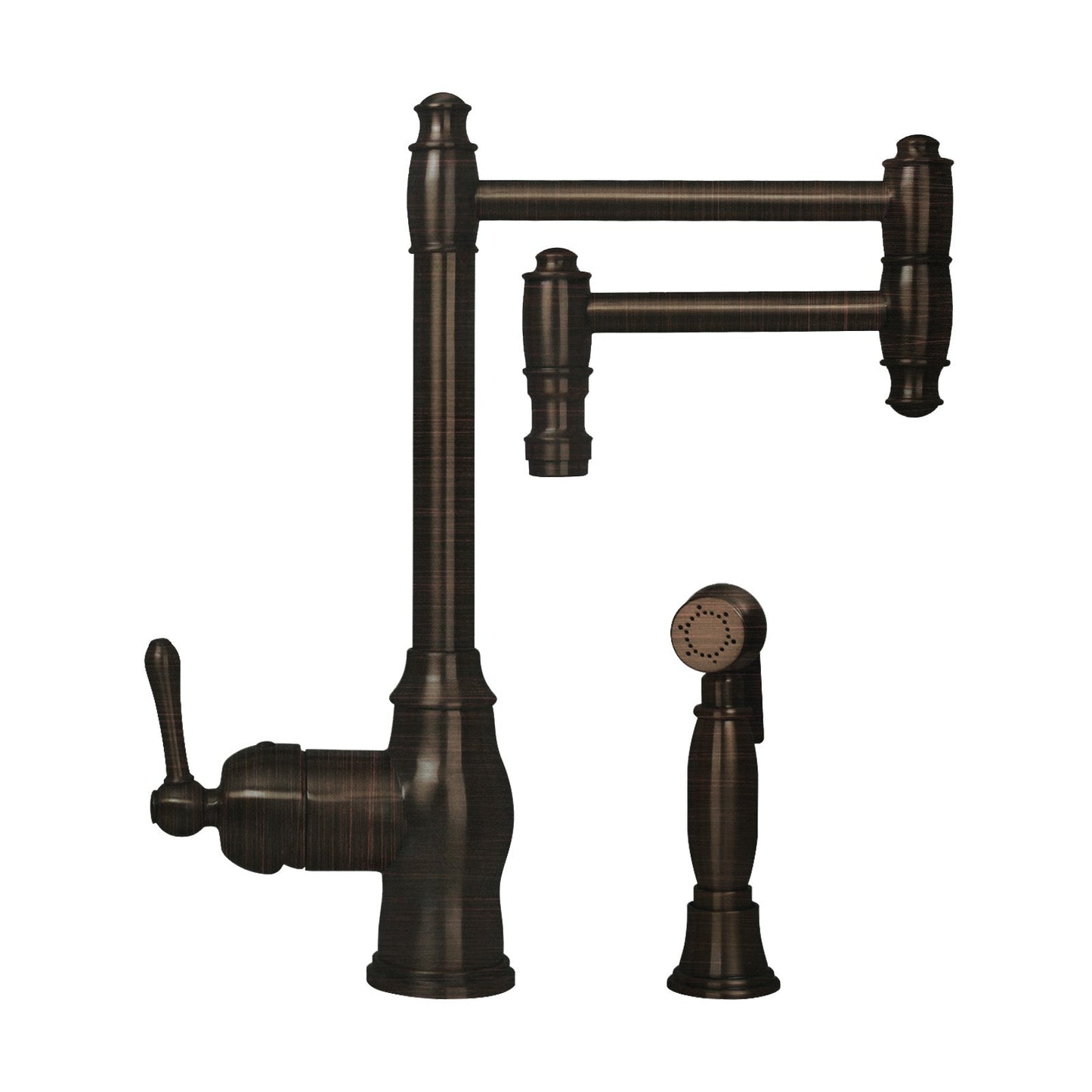 One-Handle Copper Pot Filler Kitchen Faucet with Side Sprayer