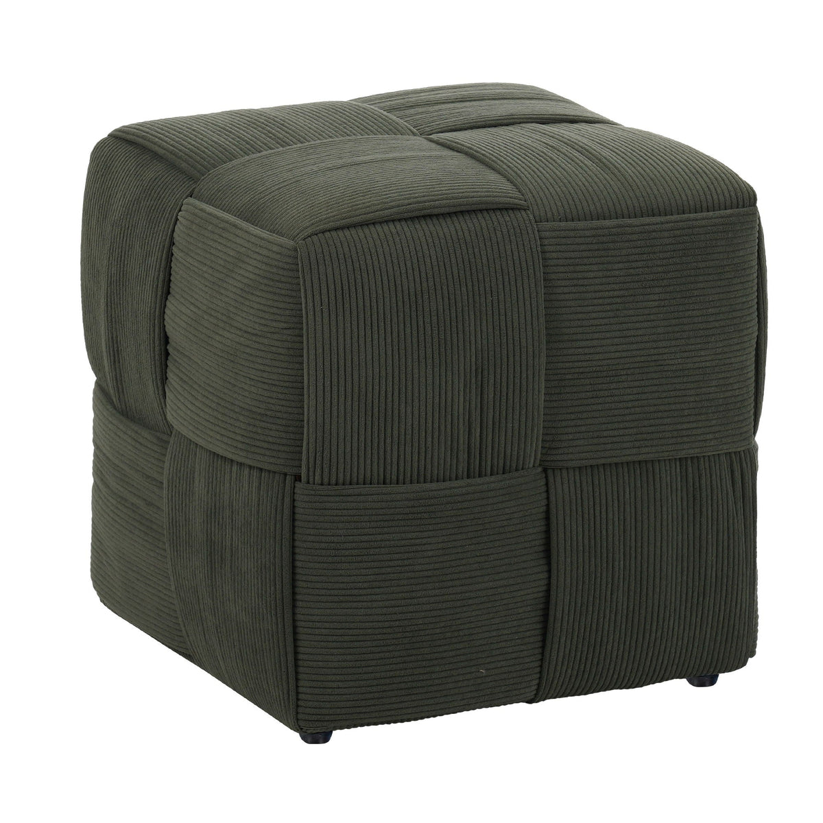 Modern Ottoman Foot Rest With Woven Design