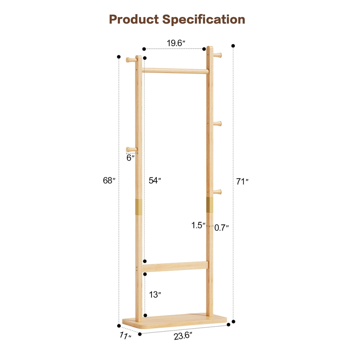 Solid Wood Simple Hat Rack