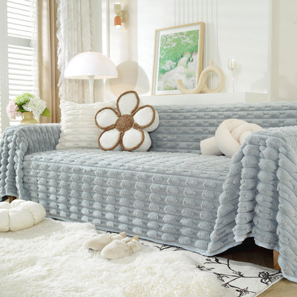 Fluffy Faux Fur Couch Cover Plush Sofa Throw, Warm & Stylish Sofa Protector