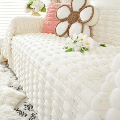 Fluffy Faux Fur Couch Cover Plush Sofa Throw, Warm & Stylish Sofa Protector