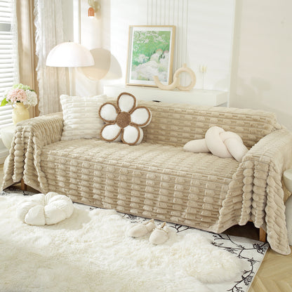Fluffy Faux Fur Couch Cover Plush Sofa Throw, Warm & Stylish Sofa Protector