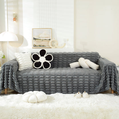 Fluffy Faux Fur Couch Cover Plush Sofa Throw, Warm & Stylish Sofa Protector