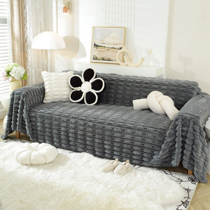Fluffy Faux Fur Couch Cover Plush Sofa Throw, Warm & Stylish Sofa Protector