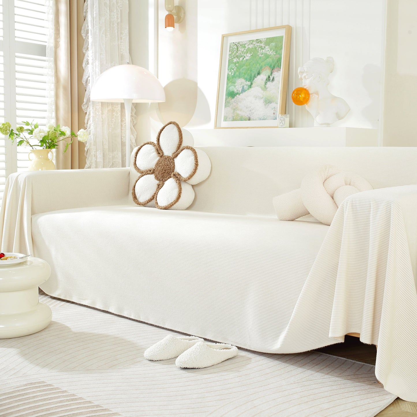 Soft Plush Warm Couch Cover Blanket for Sofa, Waterproof and Machine Washable Couch Throw Cover